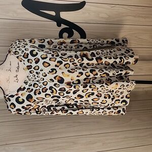 LOGO by Lori Goldstein Animal Print Long Sleeve Top